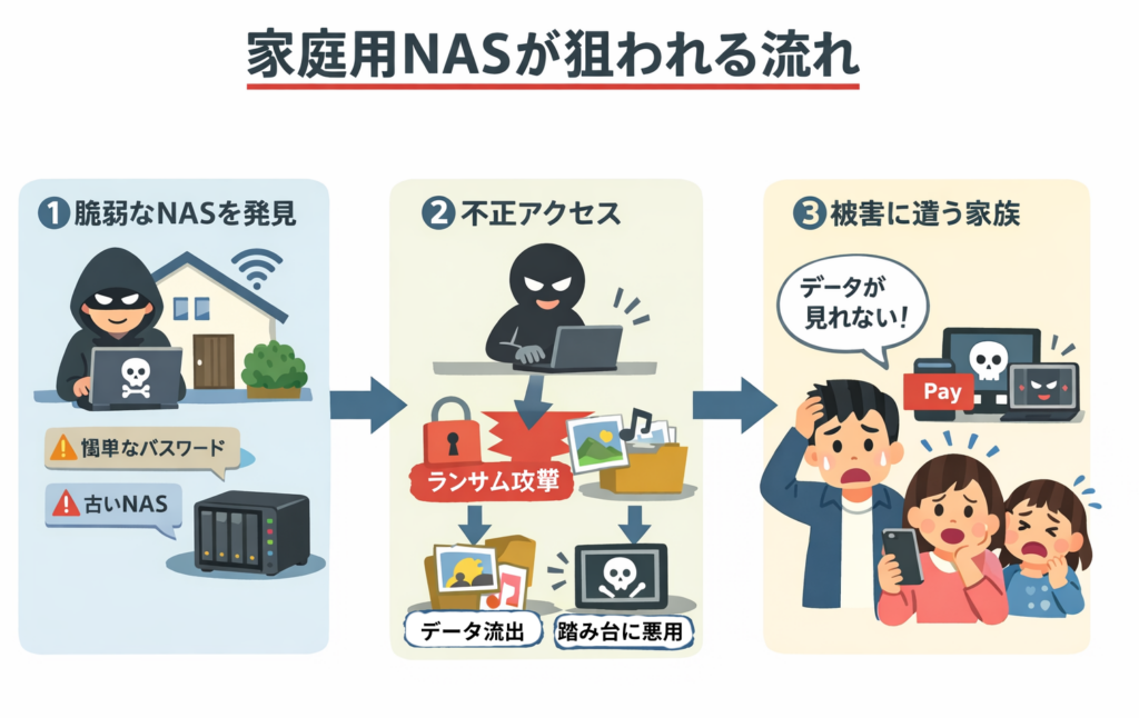 家庭用NASが狙われる流れ